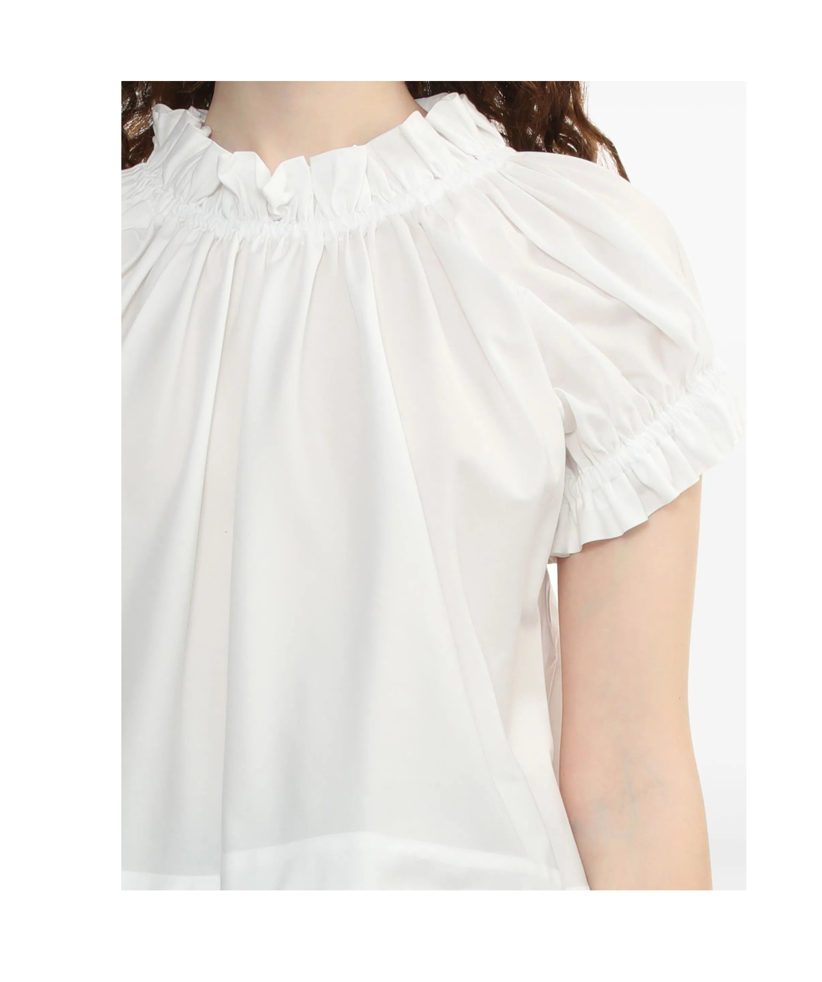 Simone Rocha Gathered Ruffle Top In White
