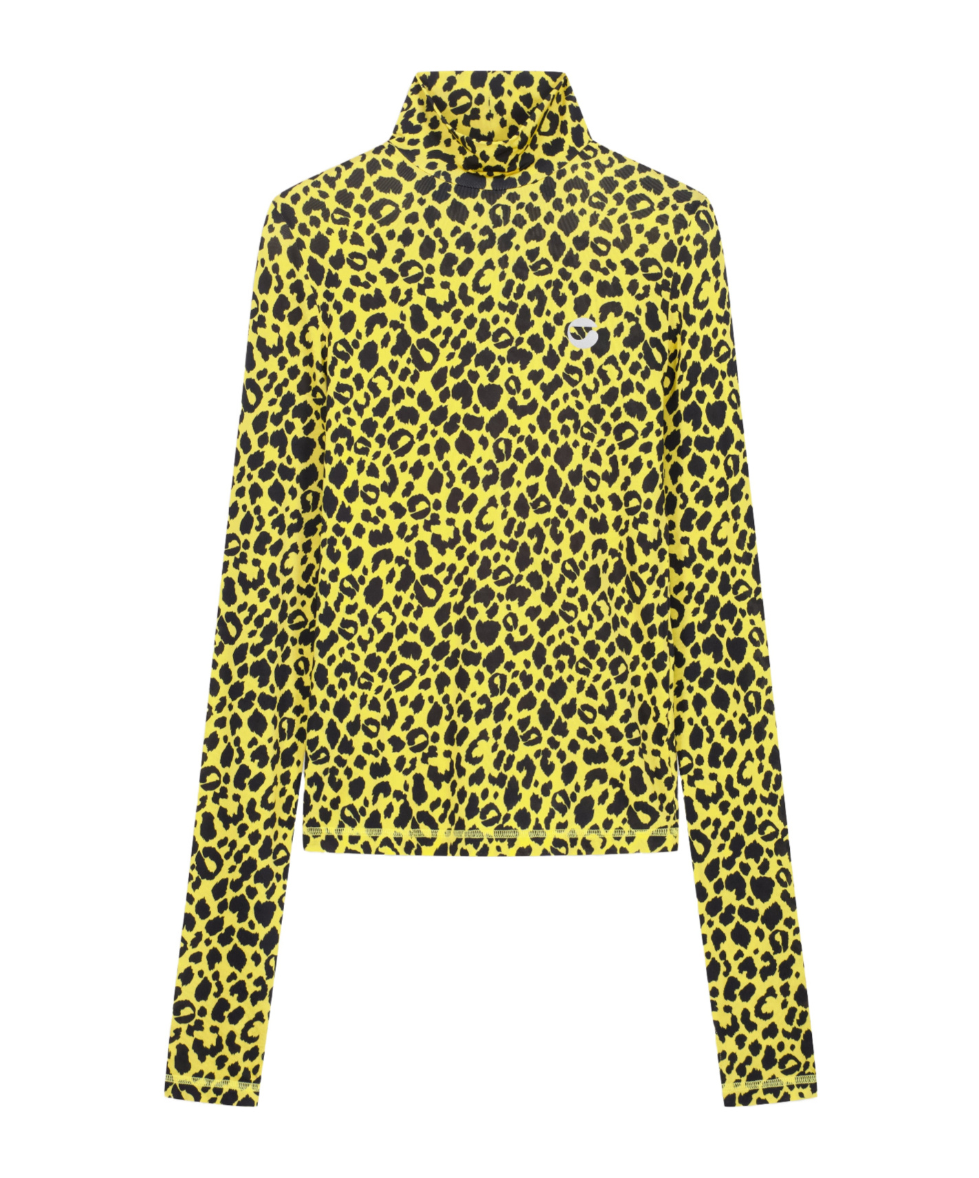 Coperni Leopard Print Turtleneck Sweater In Green