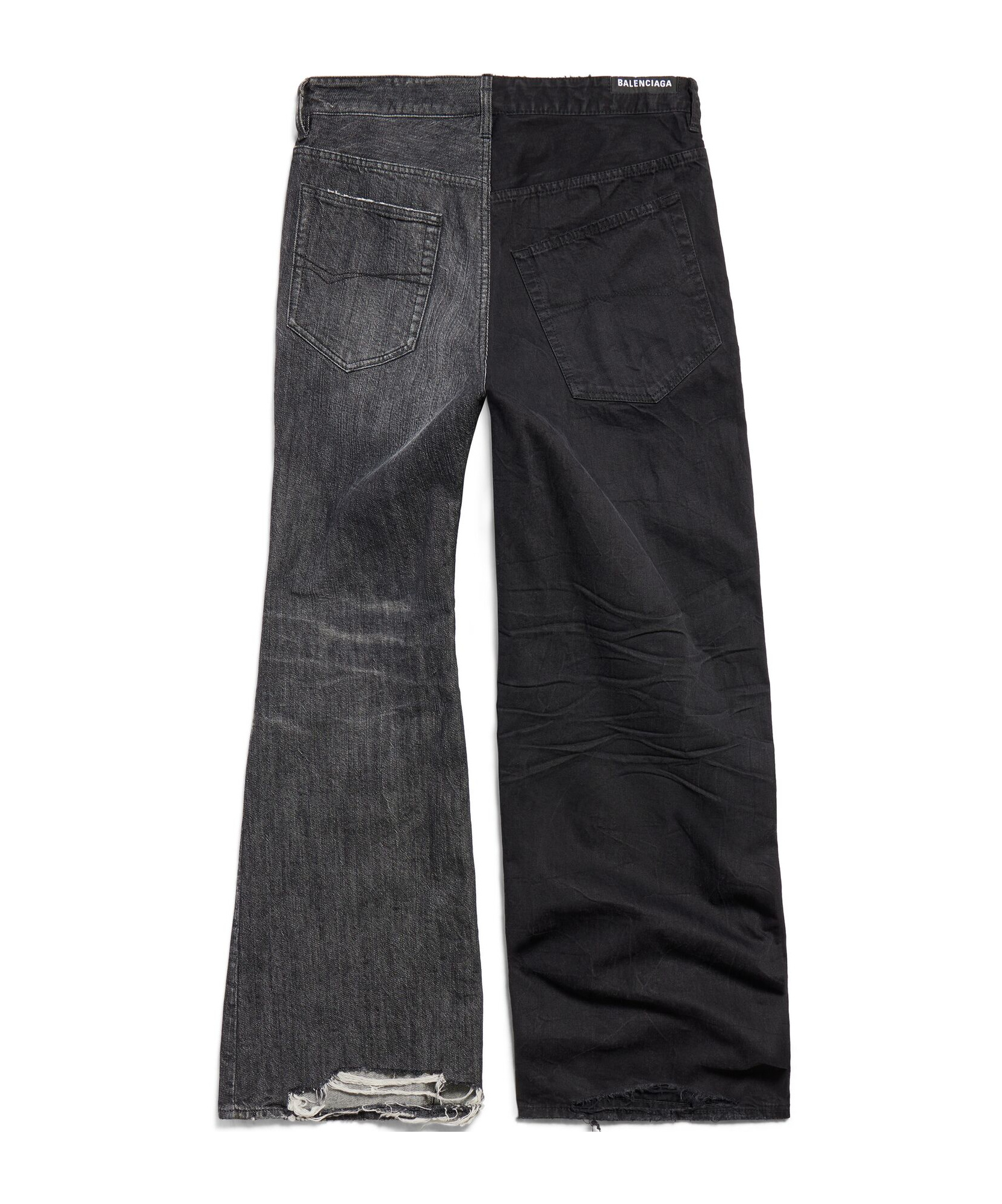 Balenciaga Men Fifty-fifty Denim Jeans In Black
