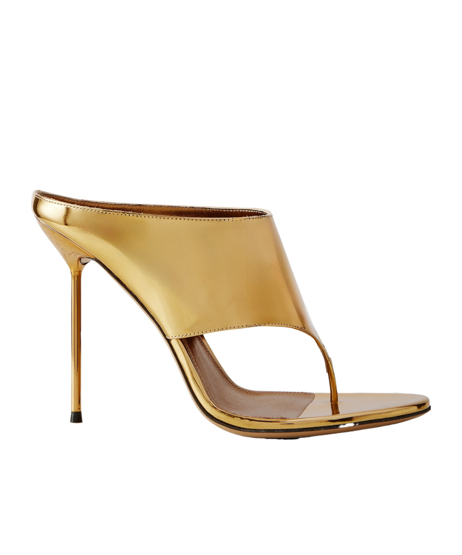 Paris Texas Metallic Leather Mules In Nude