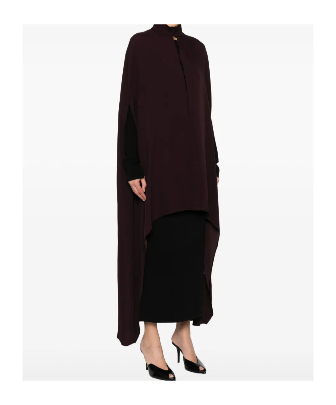 Raquel Diniz High-necked Cape In Black