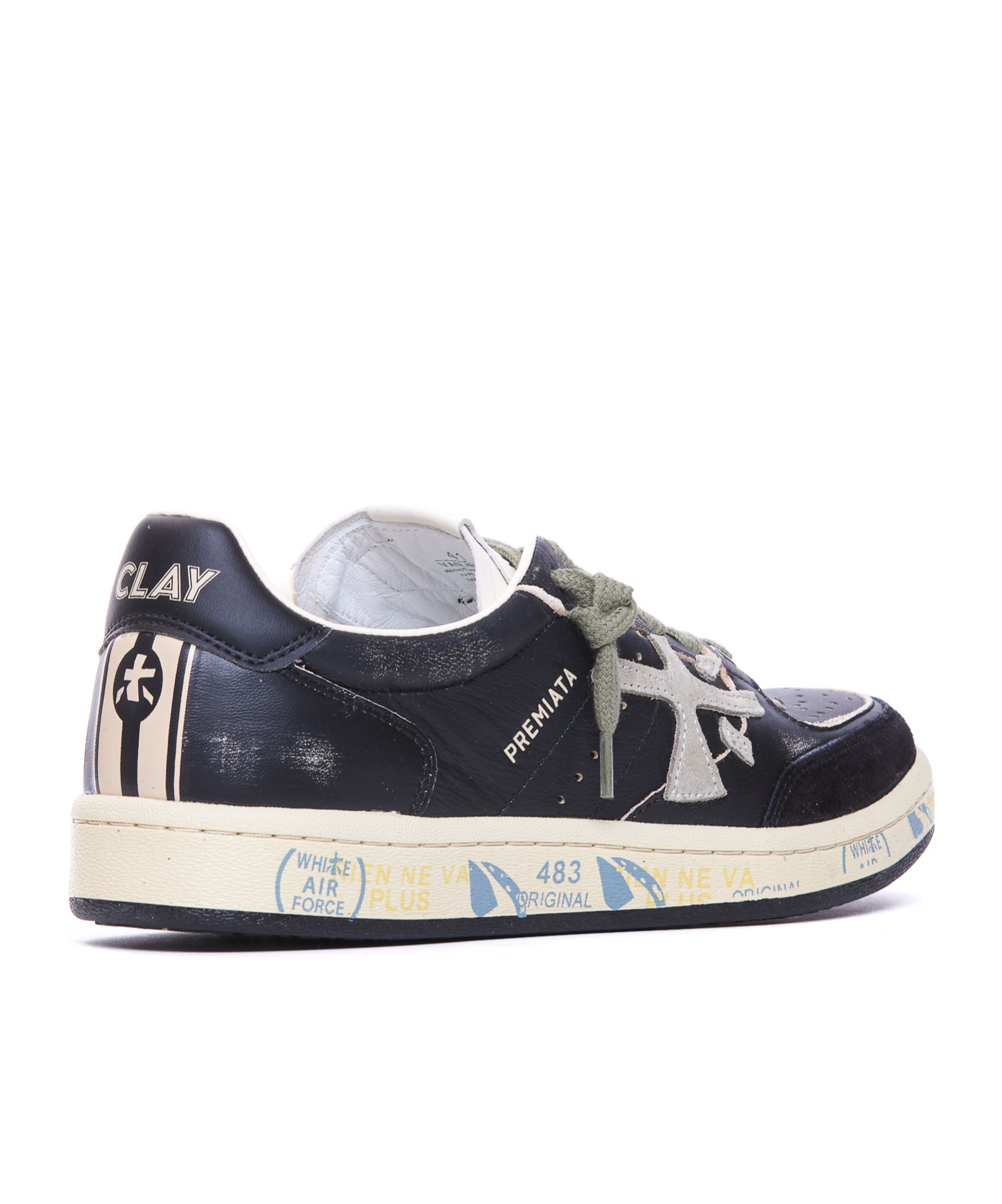 Premiata Lace-up Low-cut Sneakers In Black