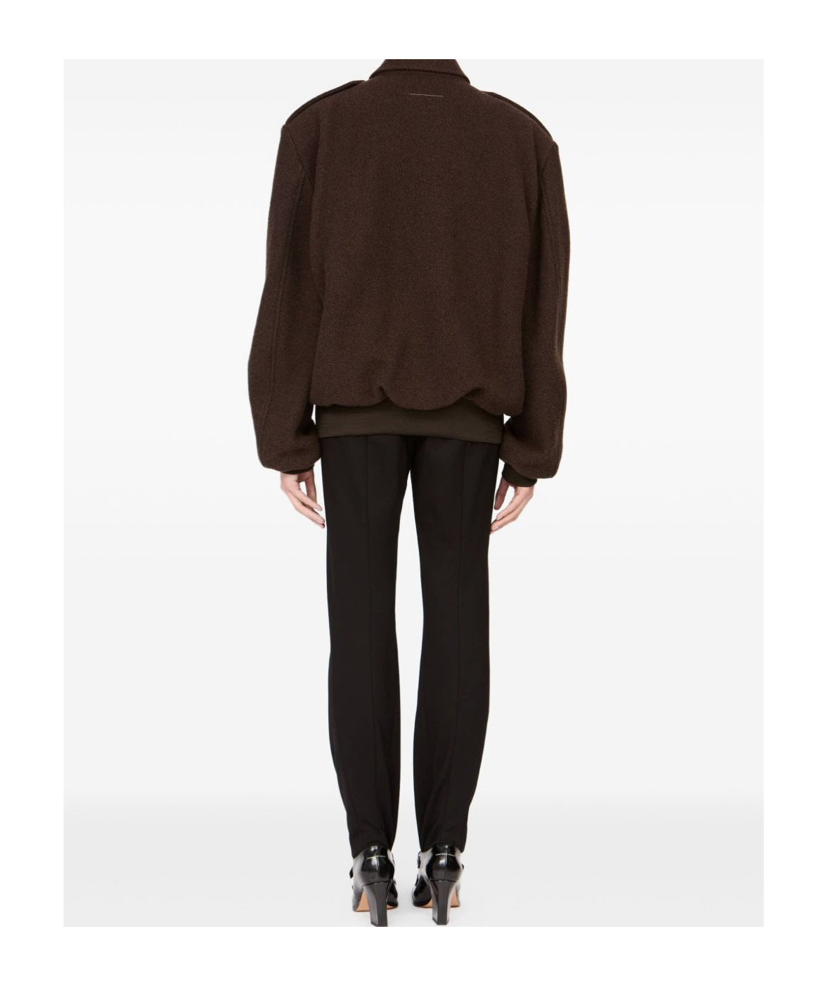Mm6 Maison Margiela Sports Jacket With Epaulettes And Ribbed Cuffs In Brown