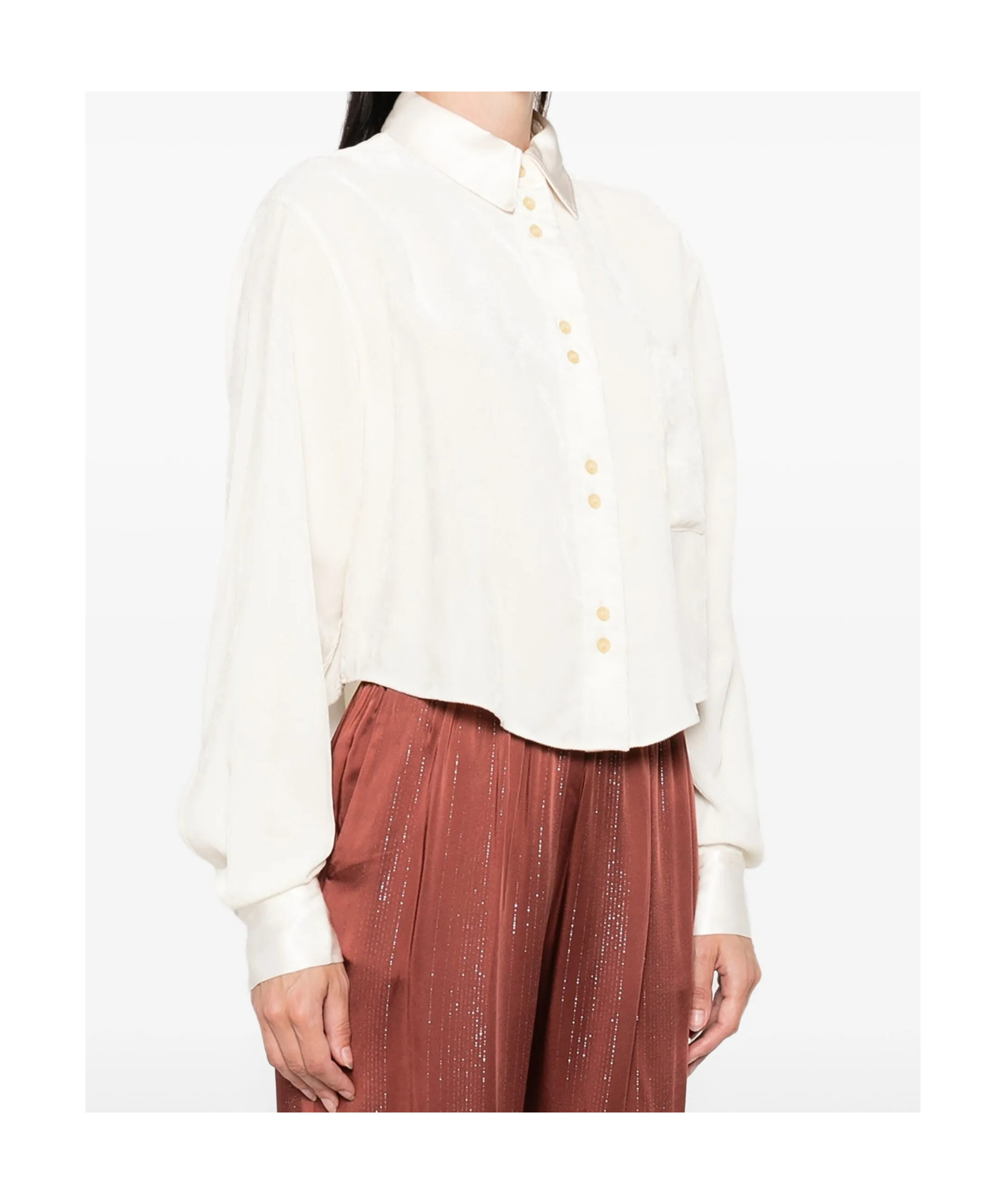 Forte Forte Fluid Chic Velvet Boxy Shirt In White