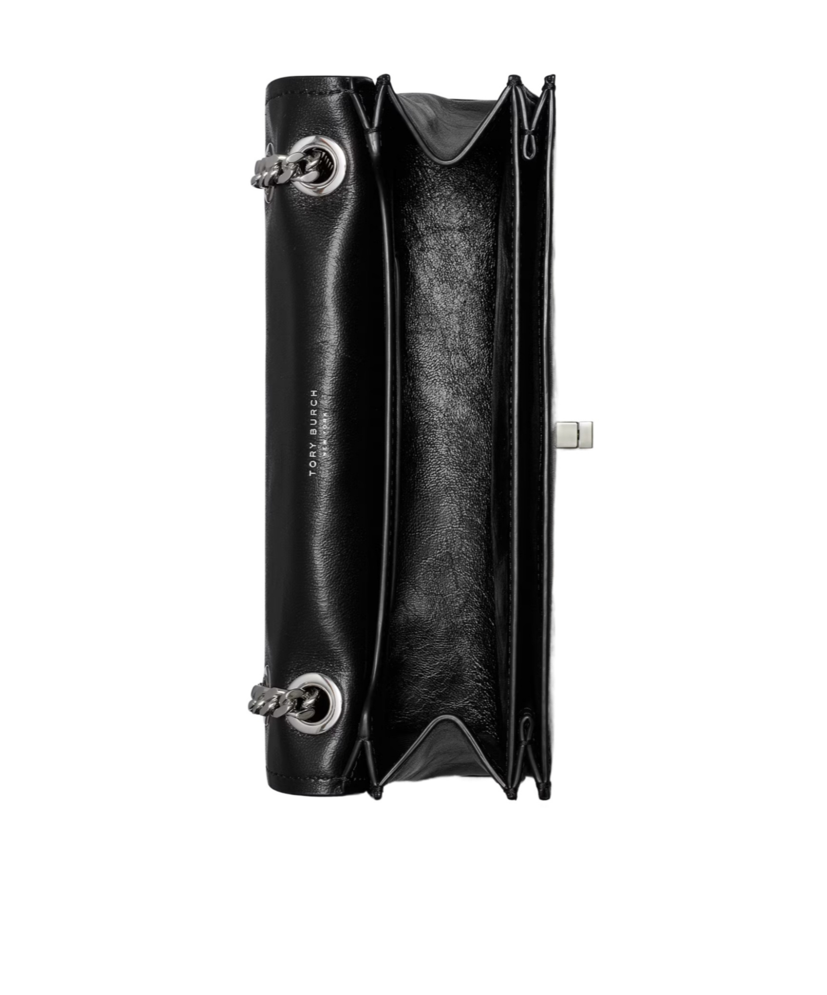 Tory Burch Kira Turnlock Leather Convertible Shoulder Bag In Black