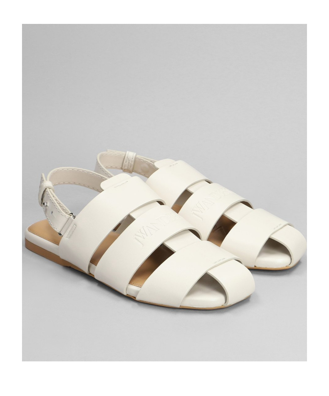 Jw Anderson Calfskin Slingback Fisherman Sandals In White