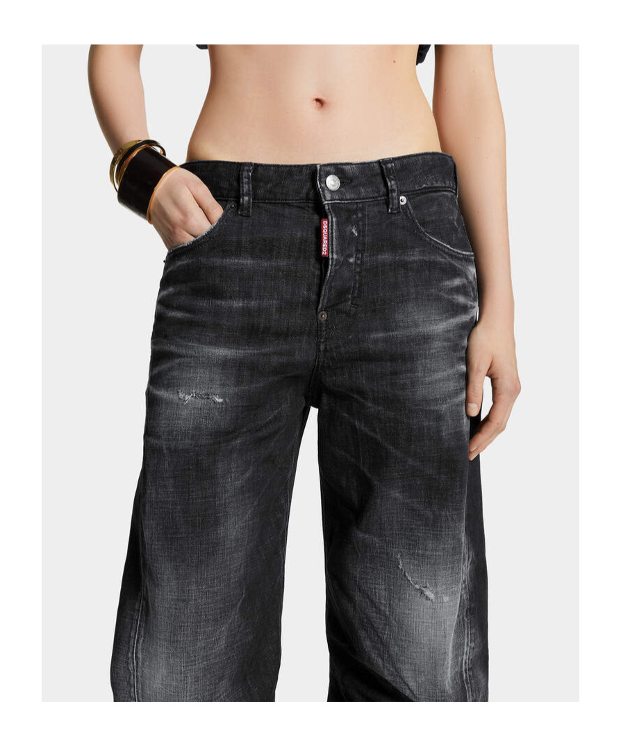 Dsquared2 Washed Tapered Jeans In Black