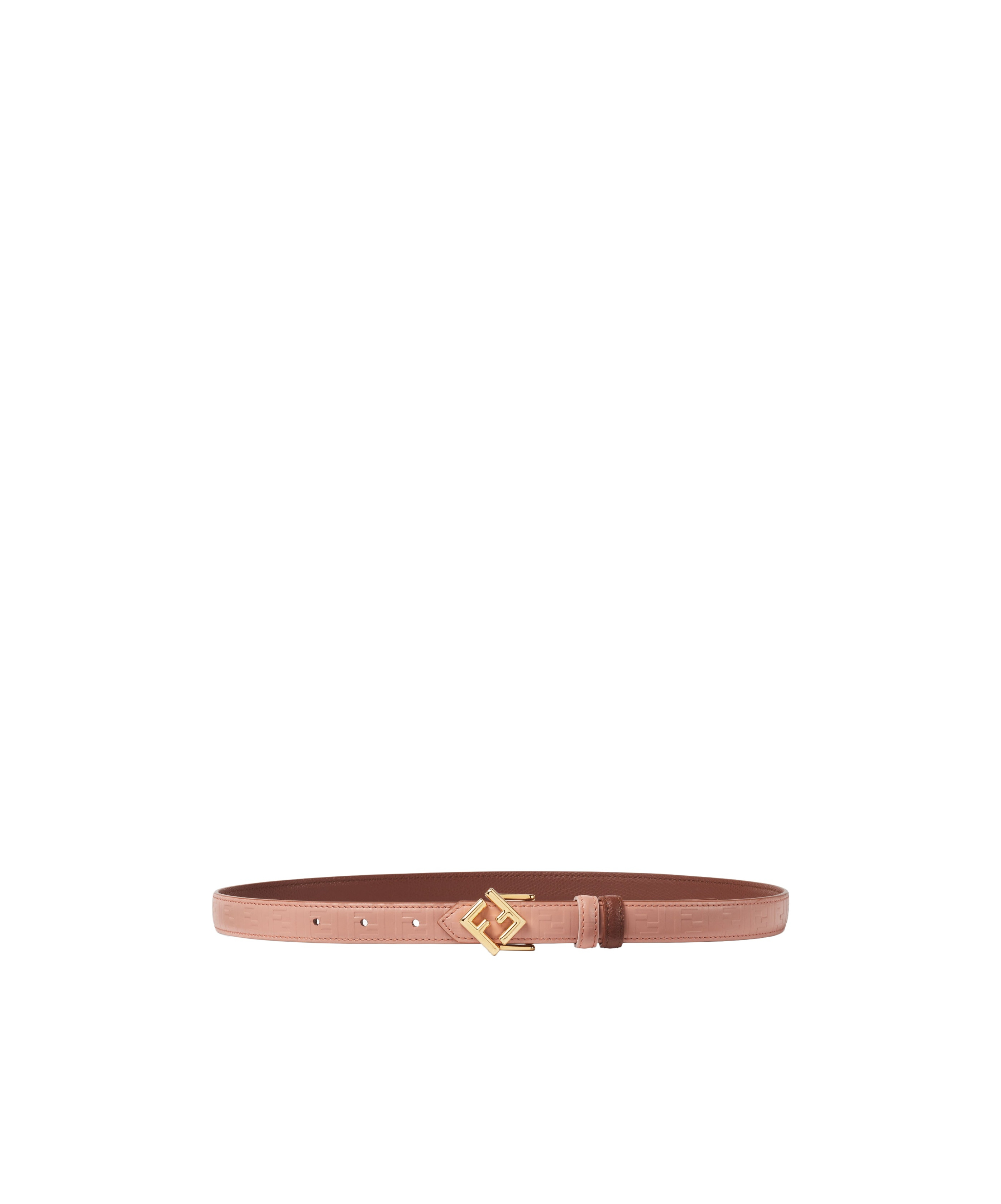 Fendi Brown And Pink Leather Reversible Belt In Brown