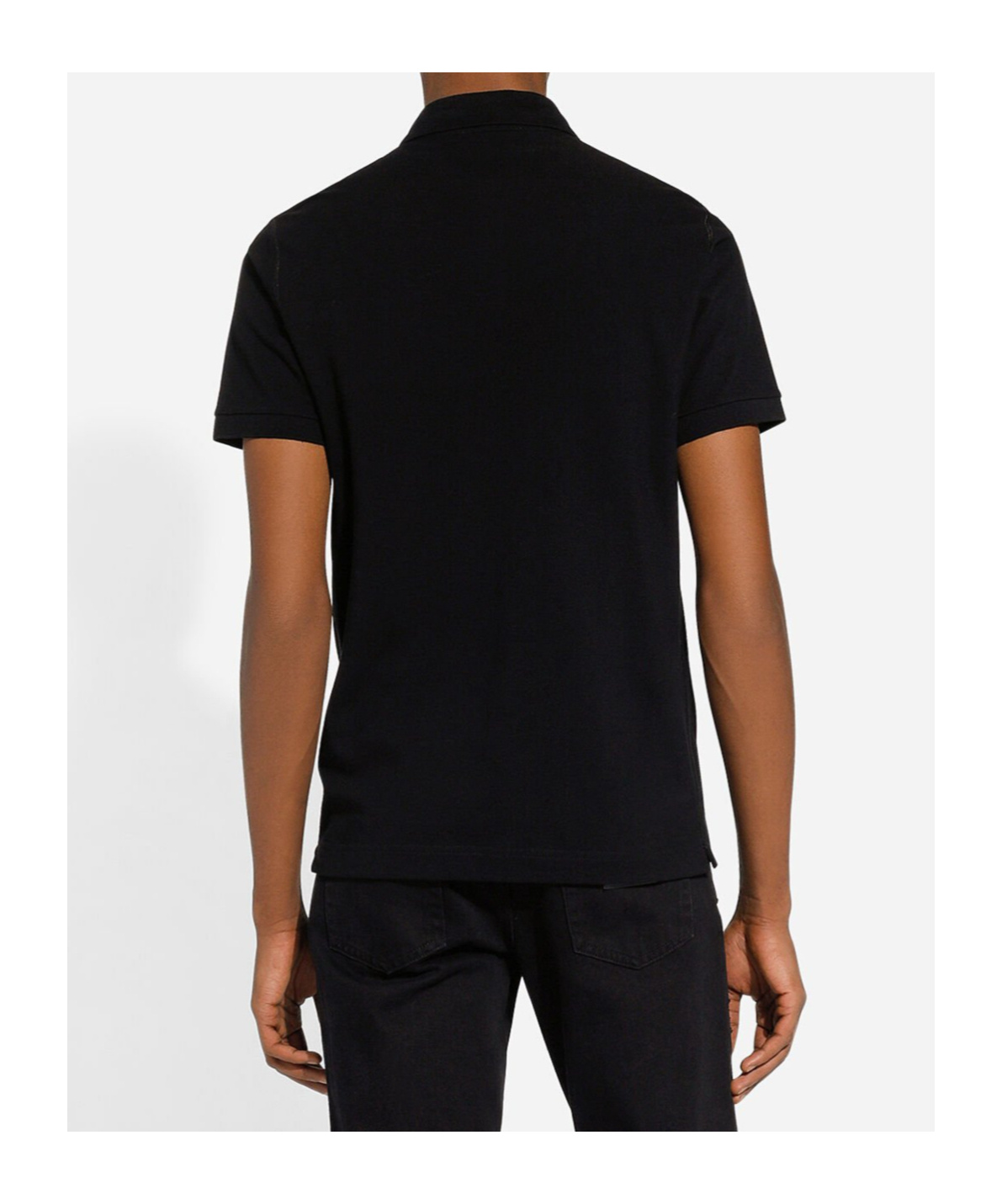 Dolce & Gabbana Chest Embroidered-logo Polo T-shirt In Black