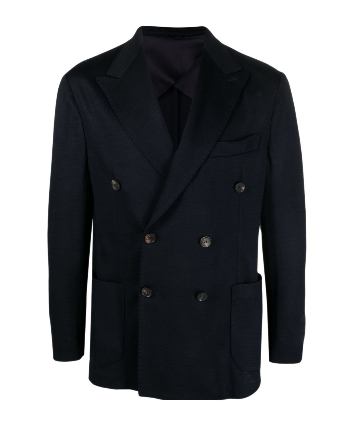 Doppiaa Double-breasted Wool-blend Blazer In Black
