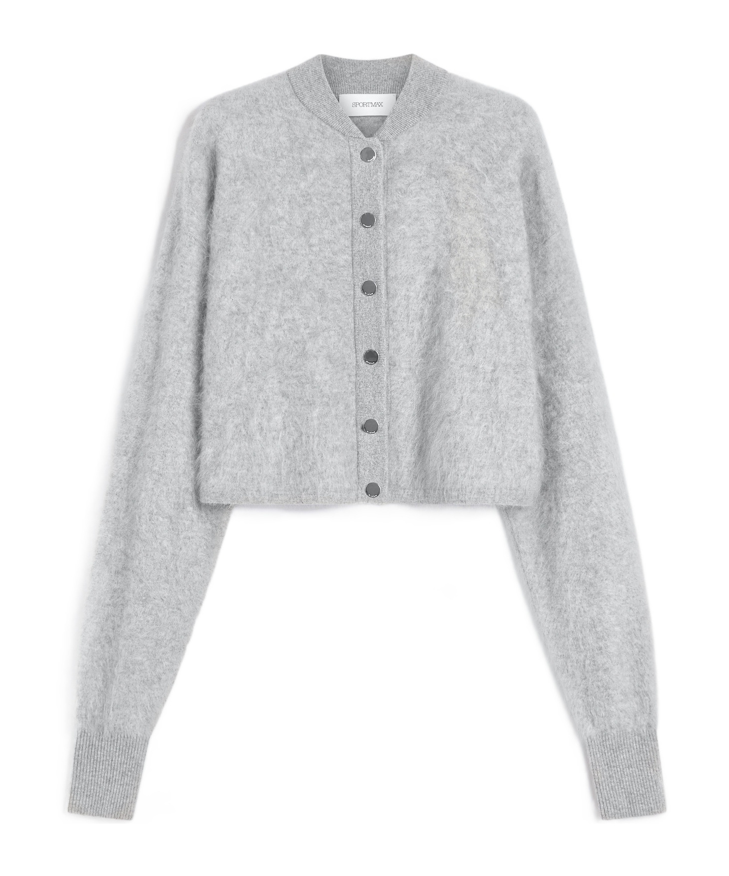 Sportmax Long-sleeved Sweater In Gray