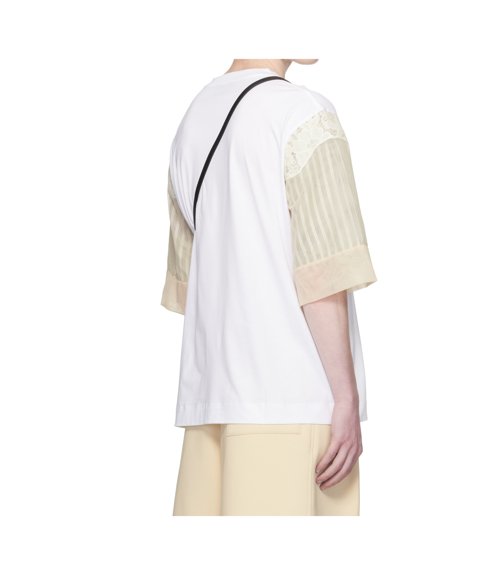 Simone Rocha White Trapped Lace Patchwork T-shirt In White