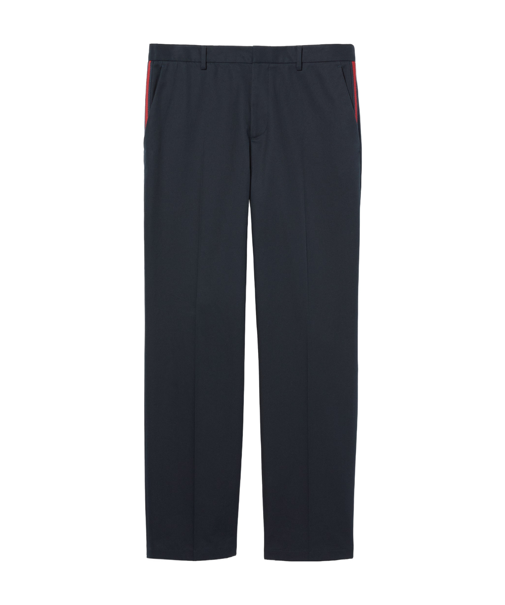 Gucci Men Cotton Twill Trousers With Web Detail In Black