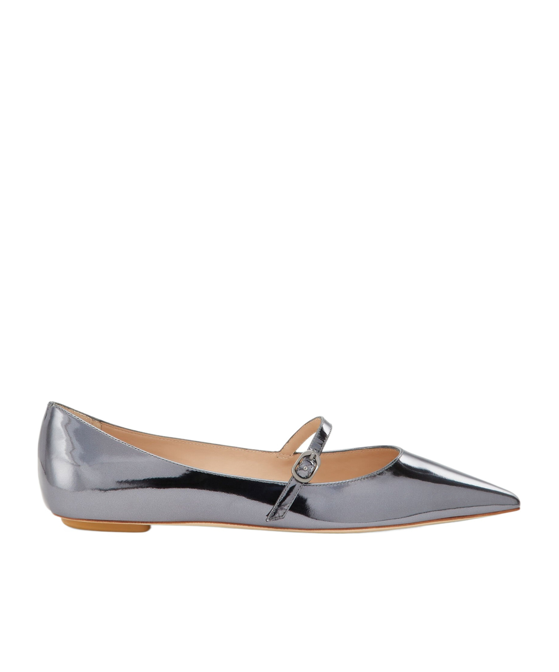 Stuart Weitzman Emilia Mary Jane Flat In Gray