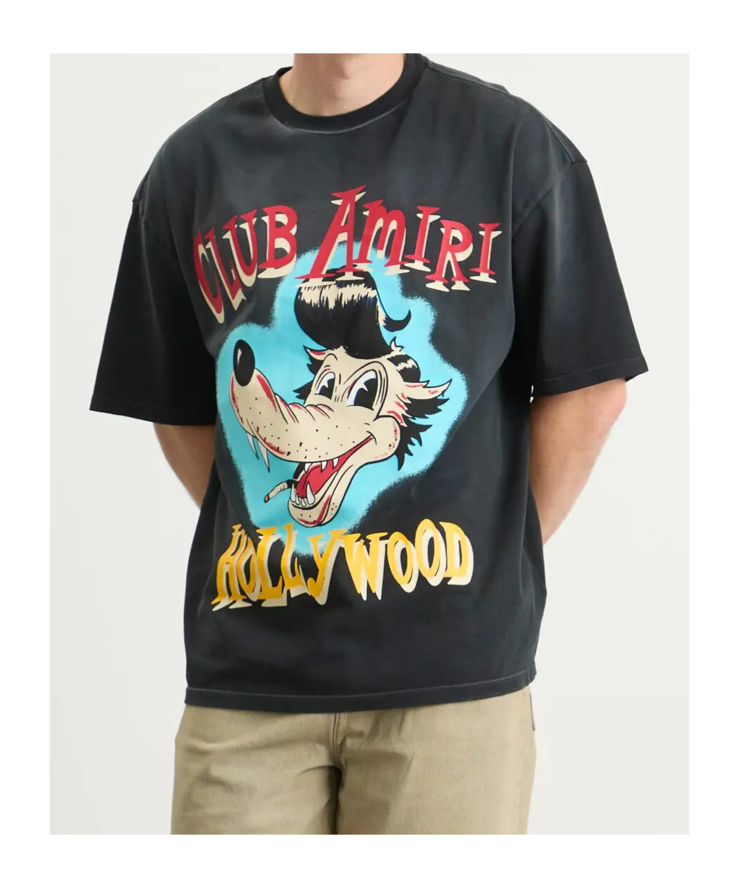 Amiri Graphic Cartoon Print Short Sleeve T-shirt In Black