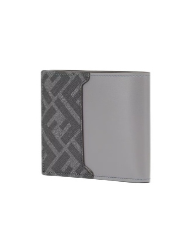 Fendi Ff Square Double-folded Wallet In Gray