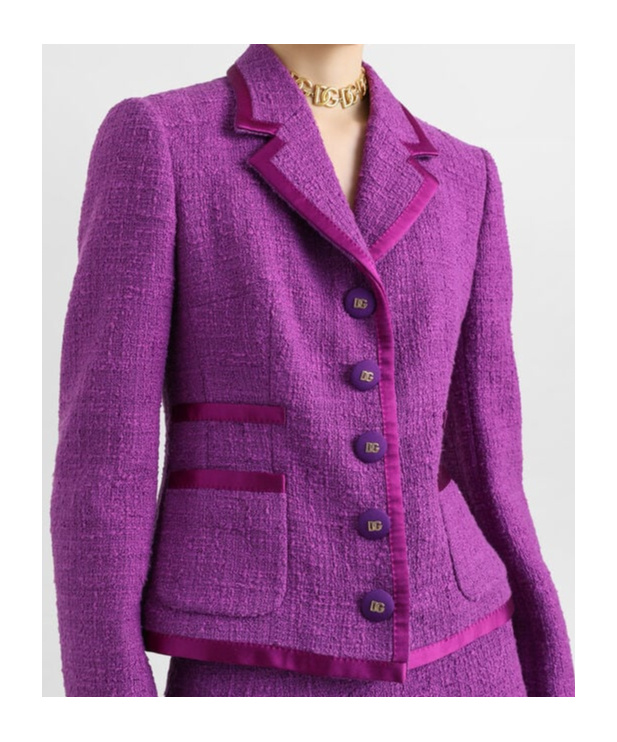 Dolce & Gabbana Rachel Tweed Jacket In Purple