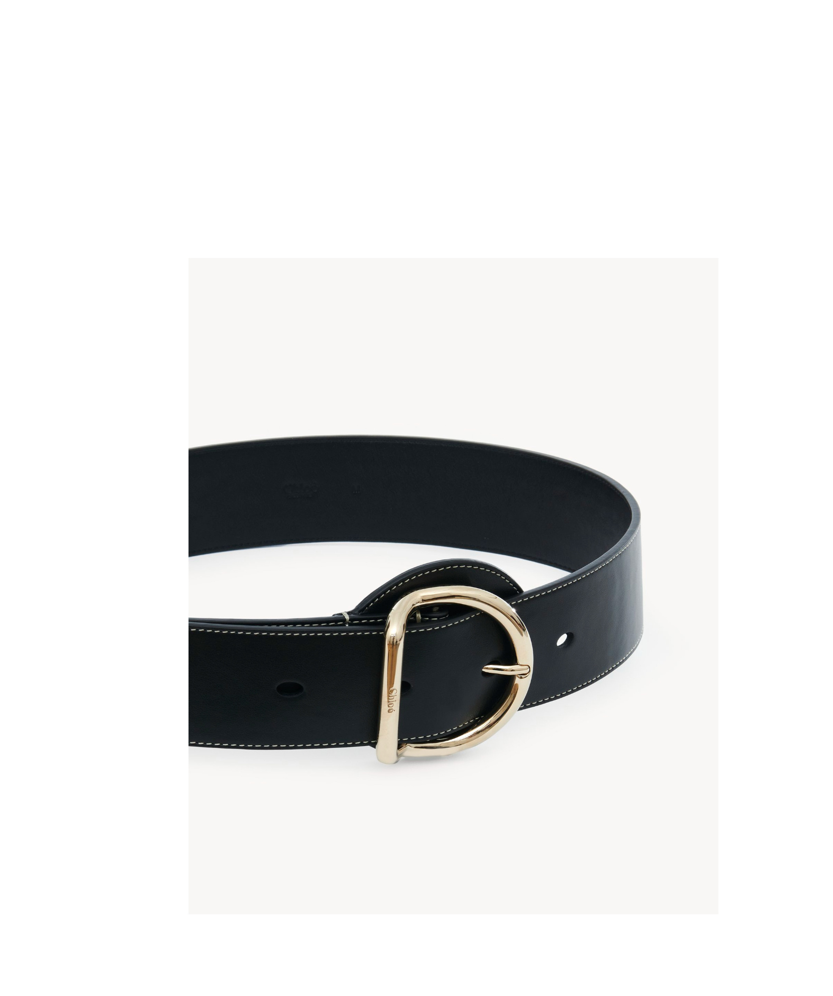 Shop Chloé Tim Buckle Belt In Black