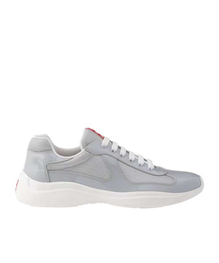 Prada America's Cup Panelled Sneakers In Gray