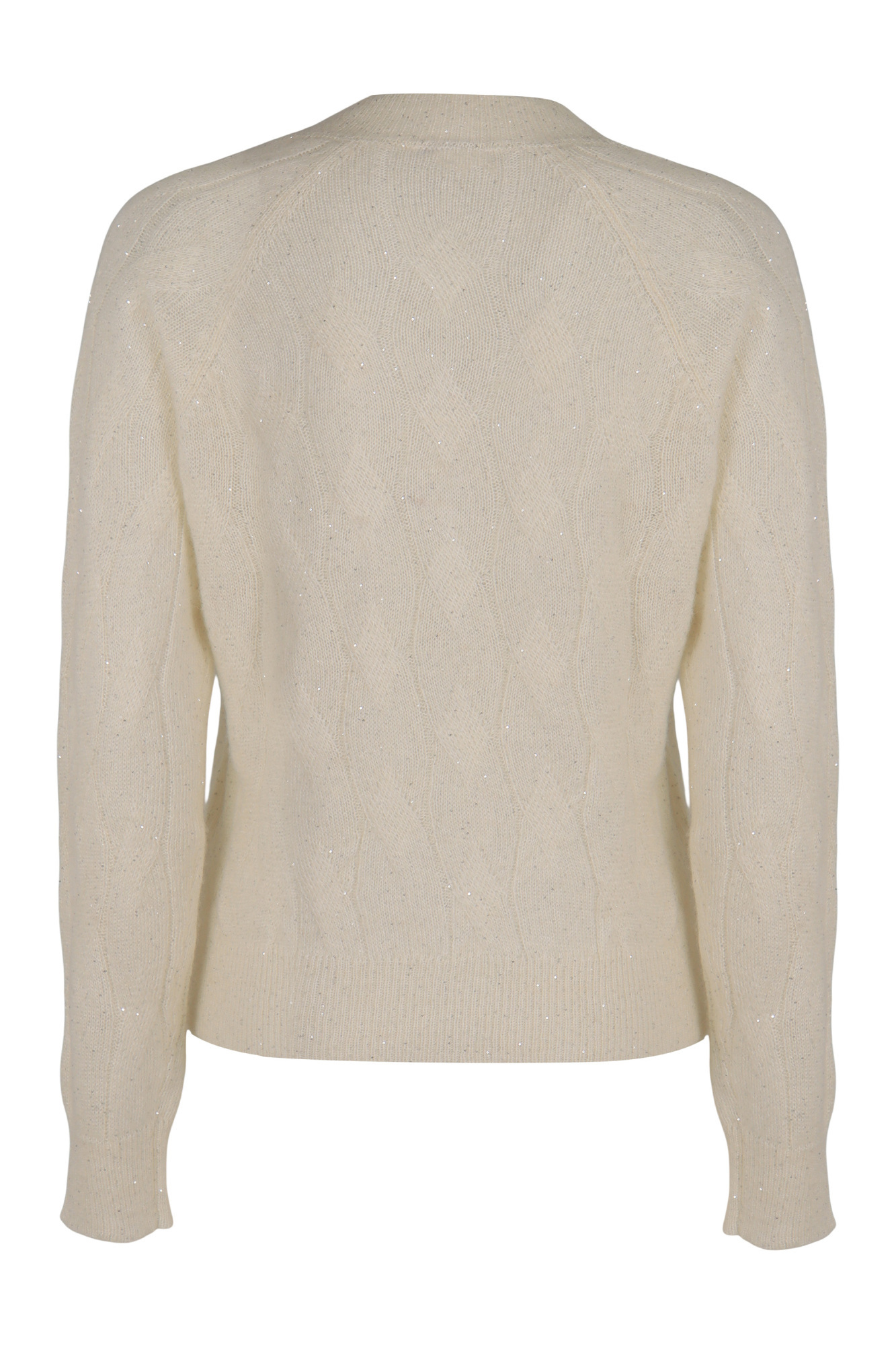 Peserico Sweater With Cable Knit Pattern In Brown
