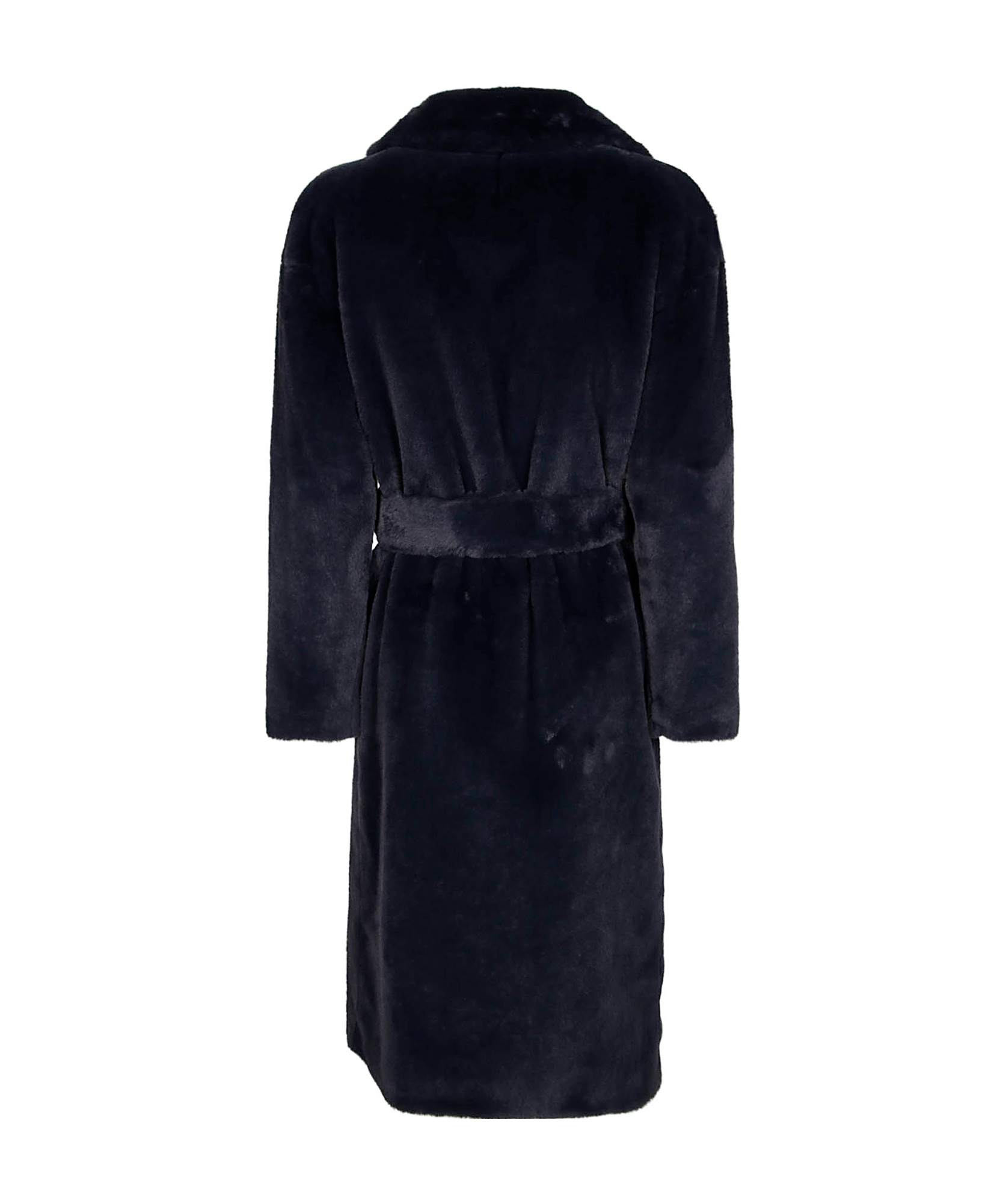 Herno Waist-strap Coat In Black