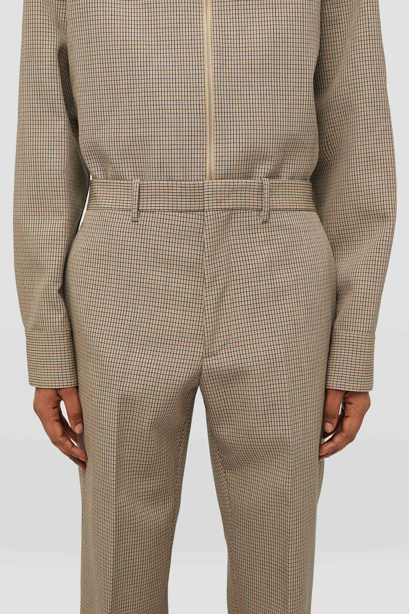 Jil Sander Check-pattern Straight-leg Trousers In Nude