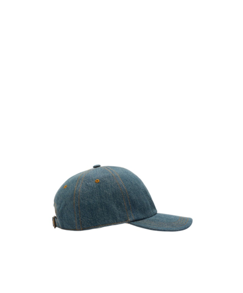 Burberry Denim Baseball Cap In Purple