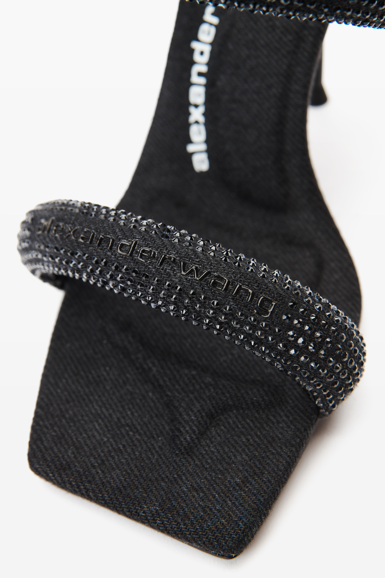 Alexander Wang Navy Julie 105mm Nylon Tubular Heeled Sandals In Uniform Blue