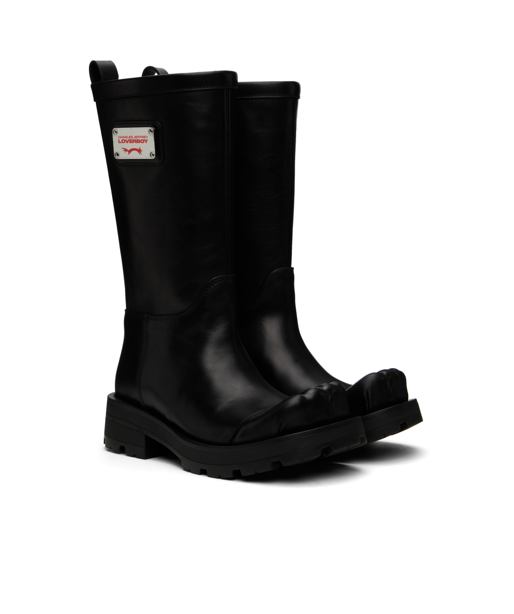 Charles Jeffrrey Loverboy Pull-ring Short Boots In Black