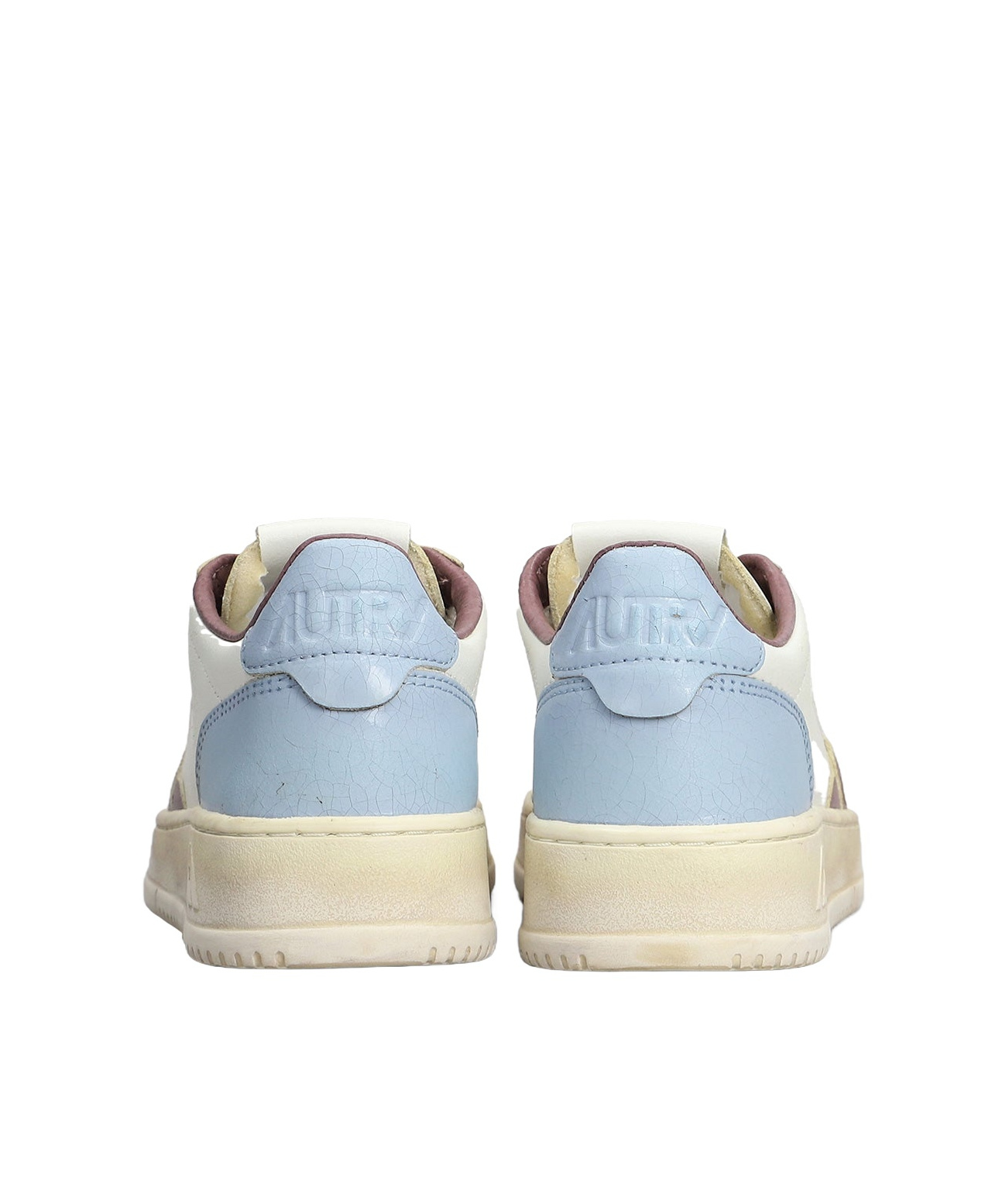 Autry Sup Vint Low Sneakers In White Leather In White