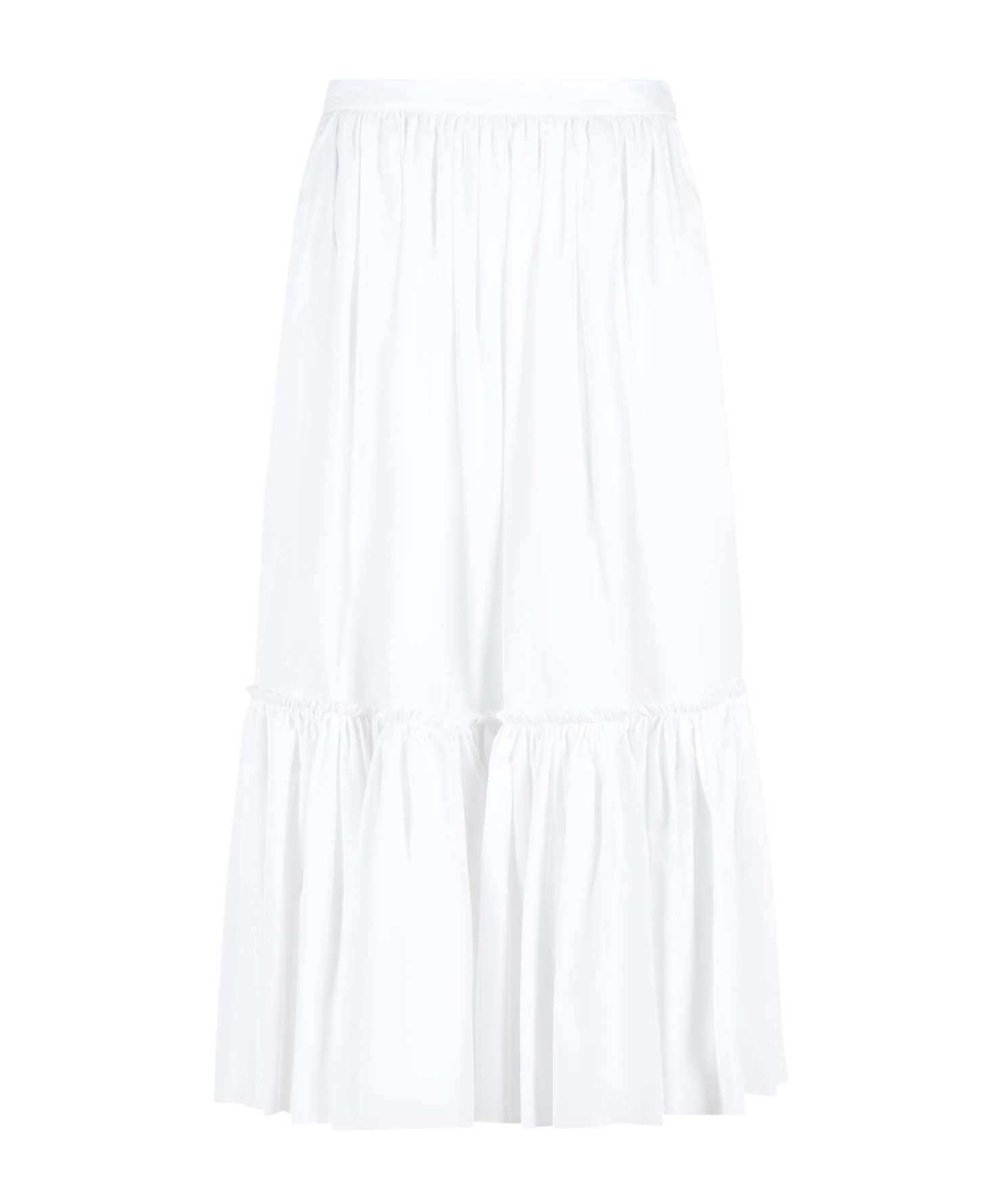 Jil Sander Pleated Poplin Skirt In White