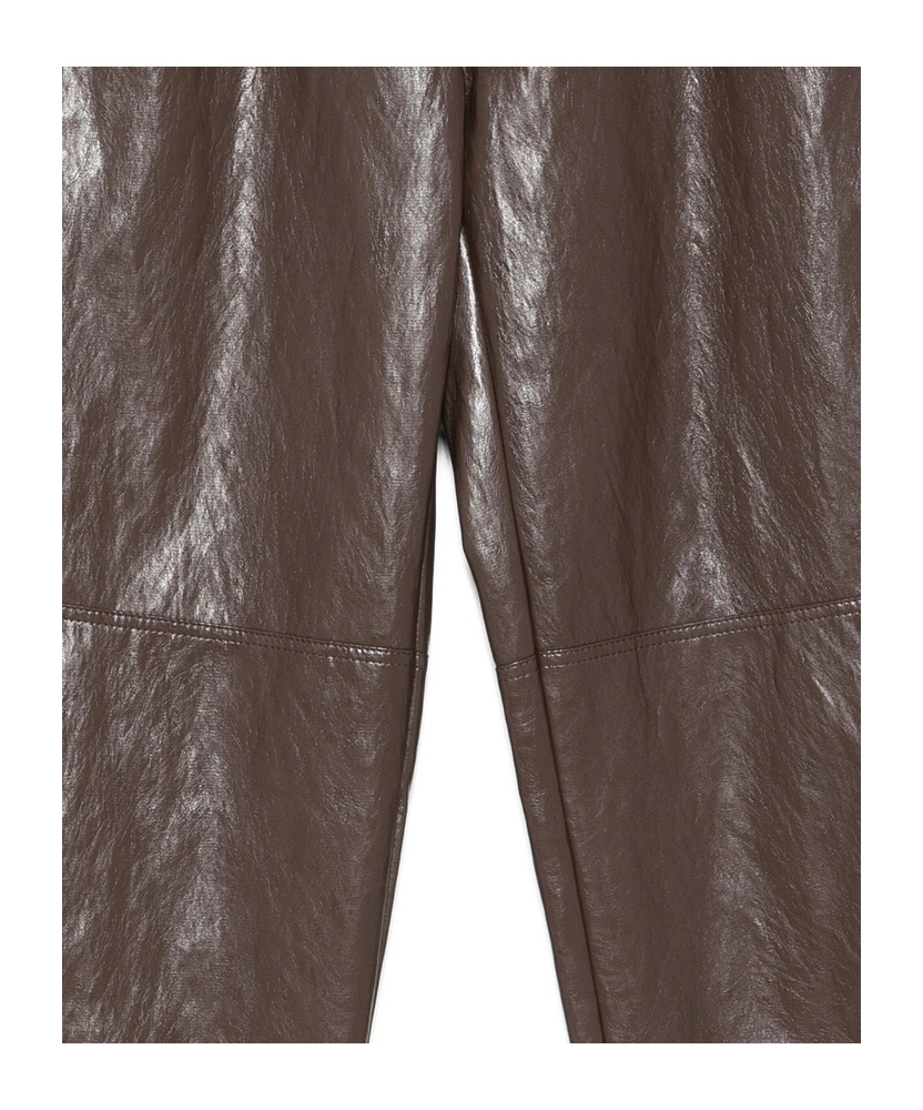 Antonelli Elastic Leather Casual Pants In Green