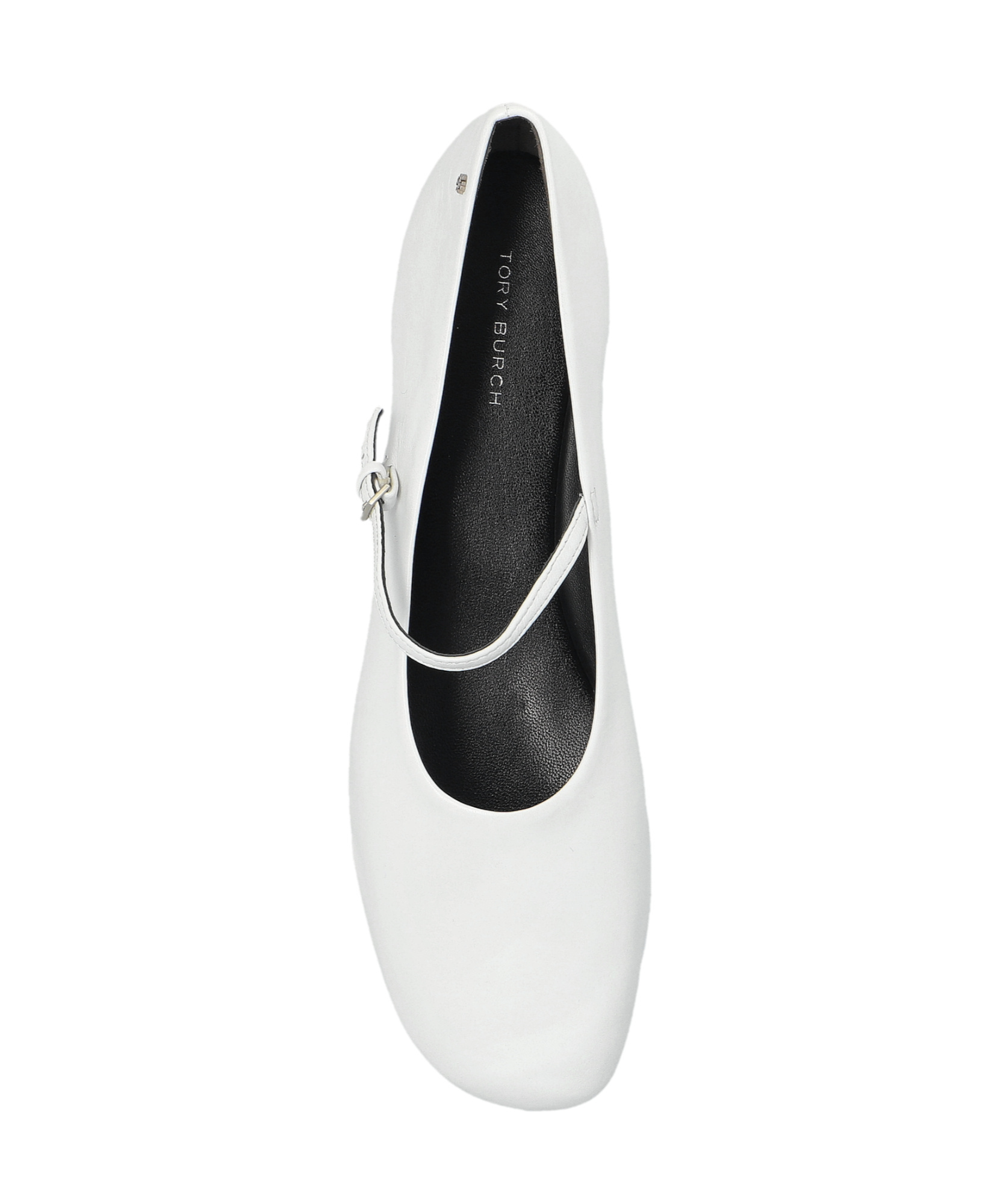 Tory Burch Leather Ballet Flats In White