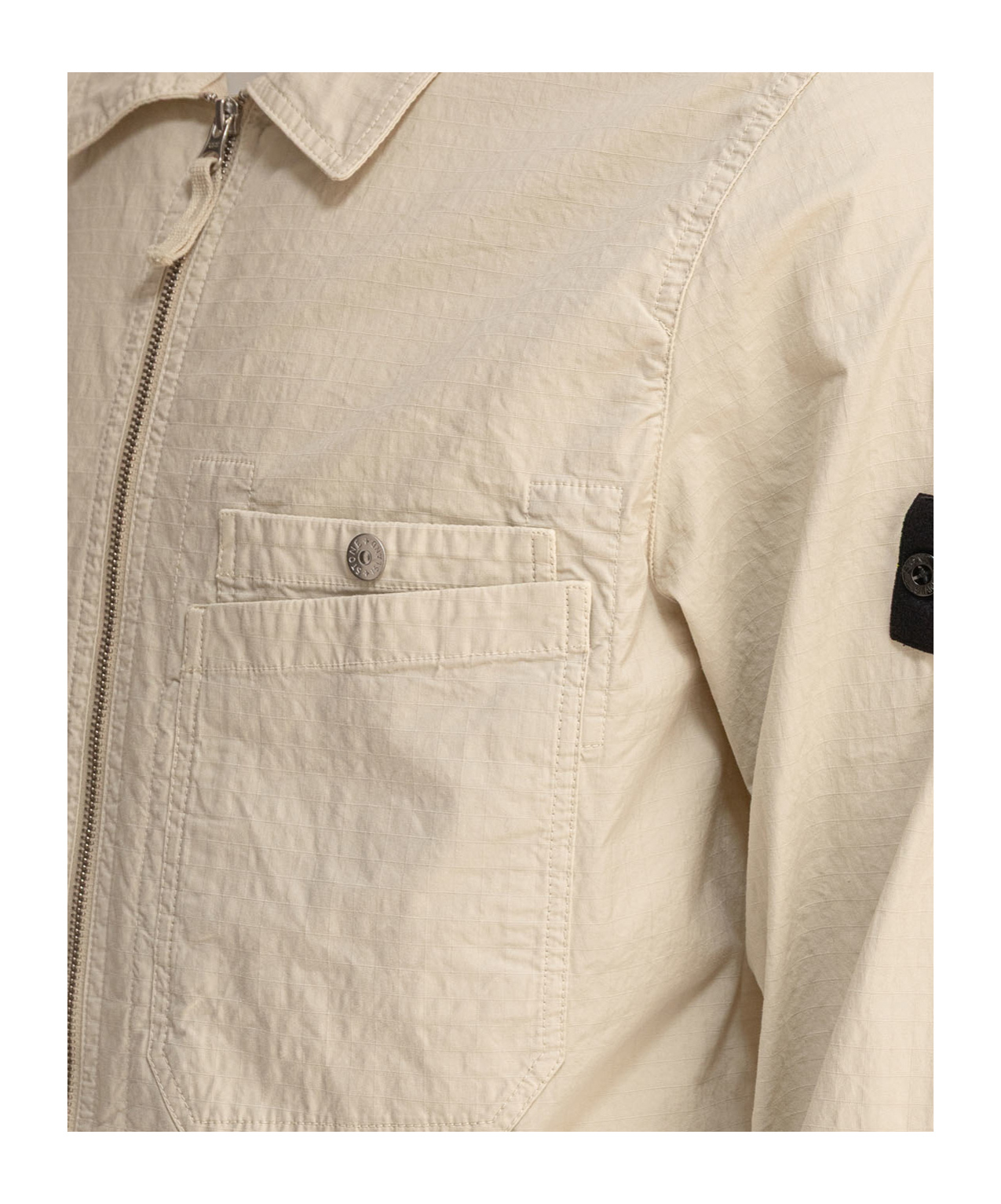 Stone Island Long Sleeve Shirt Jacket In Sand-colored