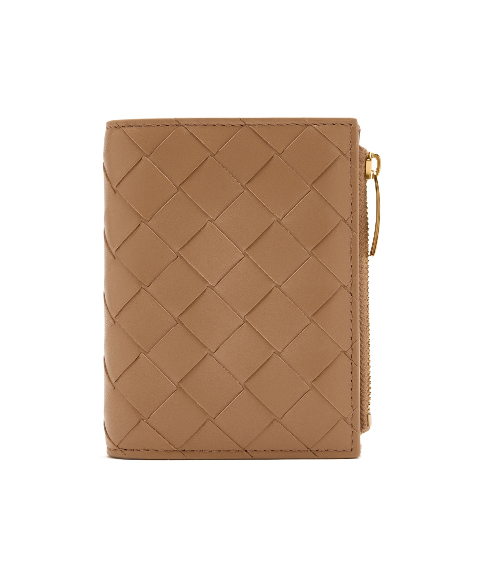 Bottega Veneta Intrecciato Small Bi-fold Wallet In Brown