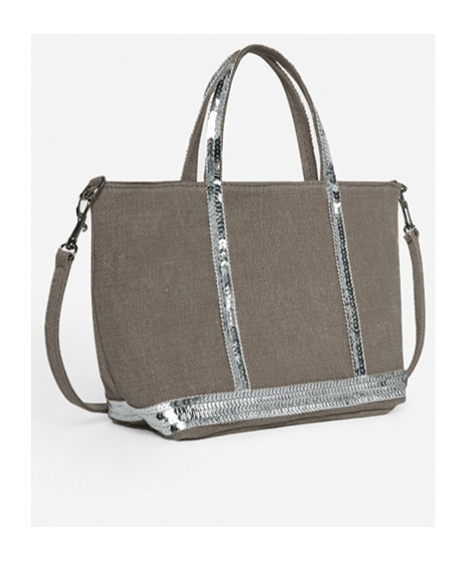 Vanessa Bruno Cabas Tote Zippered Crossbody Bag In Gray