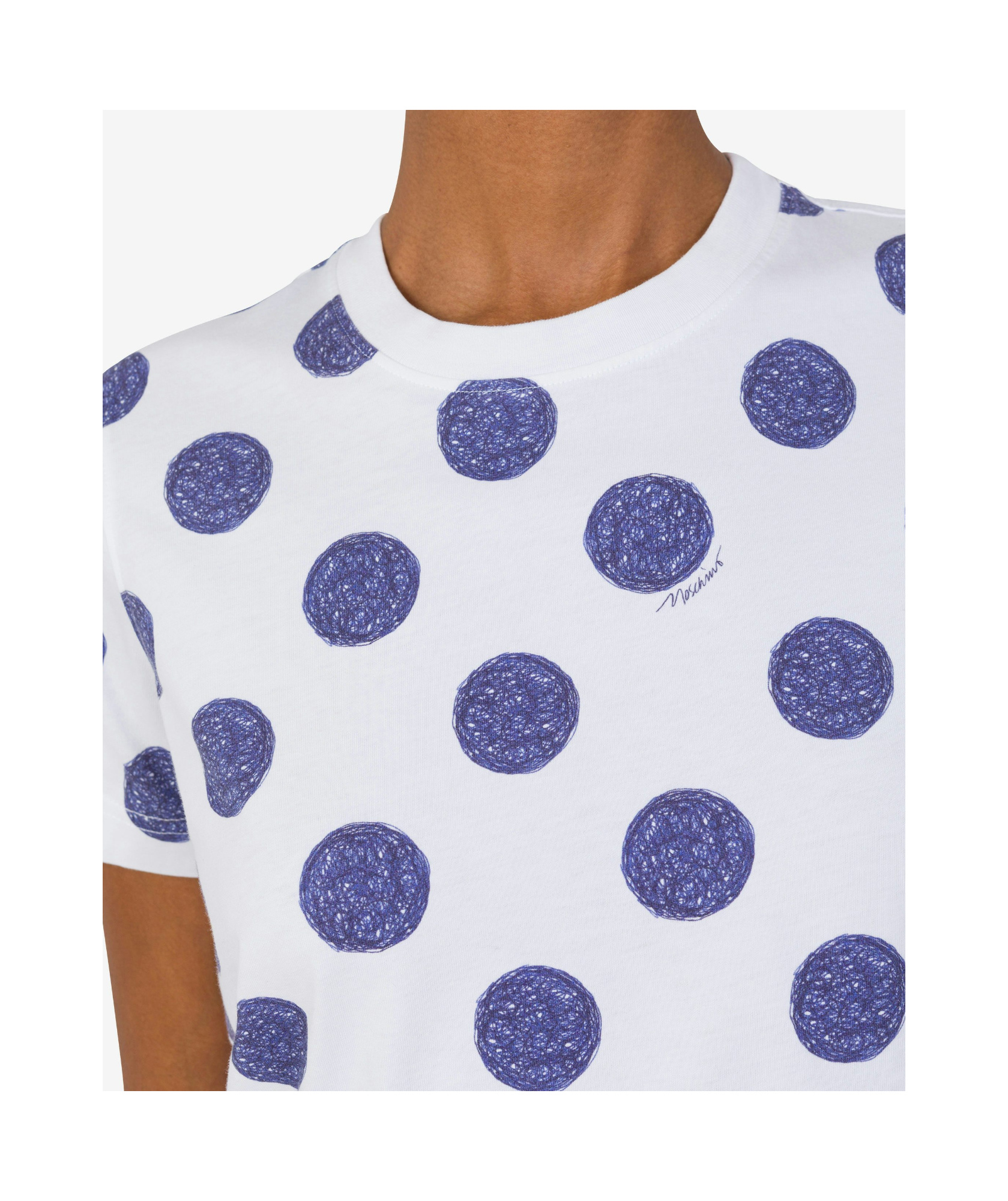 Shop Moschino Polka Dot-print T-shirt In White