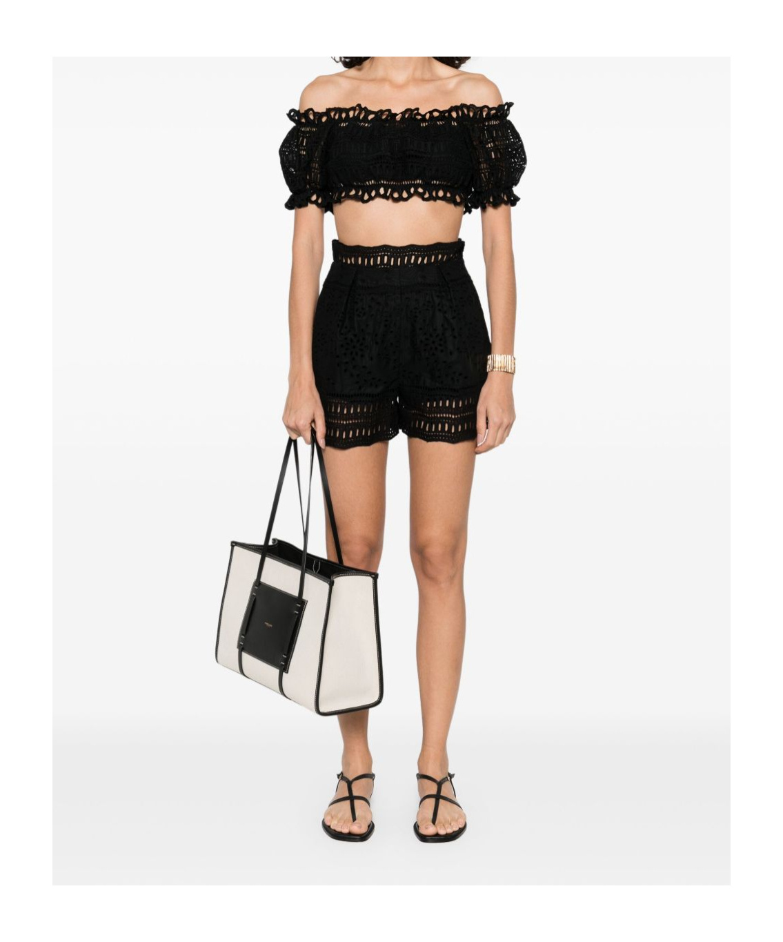 Ermanno Scervino Cotton Blend Off-shoulder Crop Top