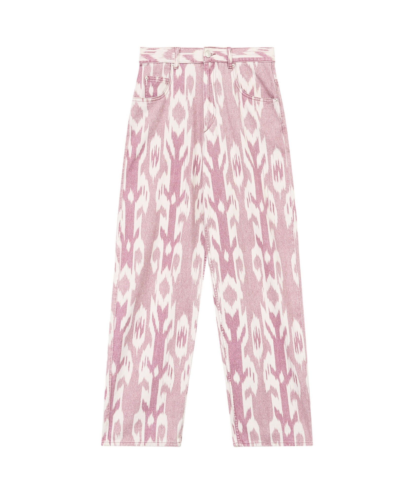 Isabel Marant Étoile Marant Etoile Women Joanny Denim Trouser With Ikat Print In Pink