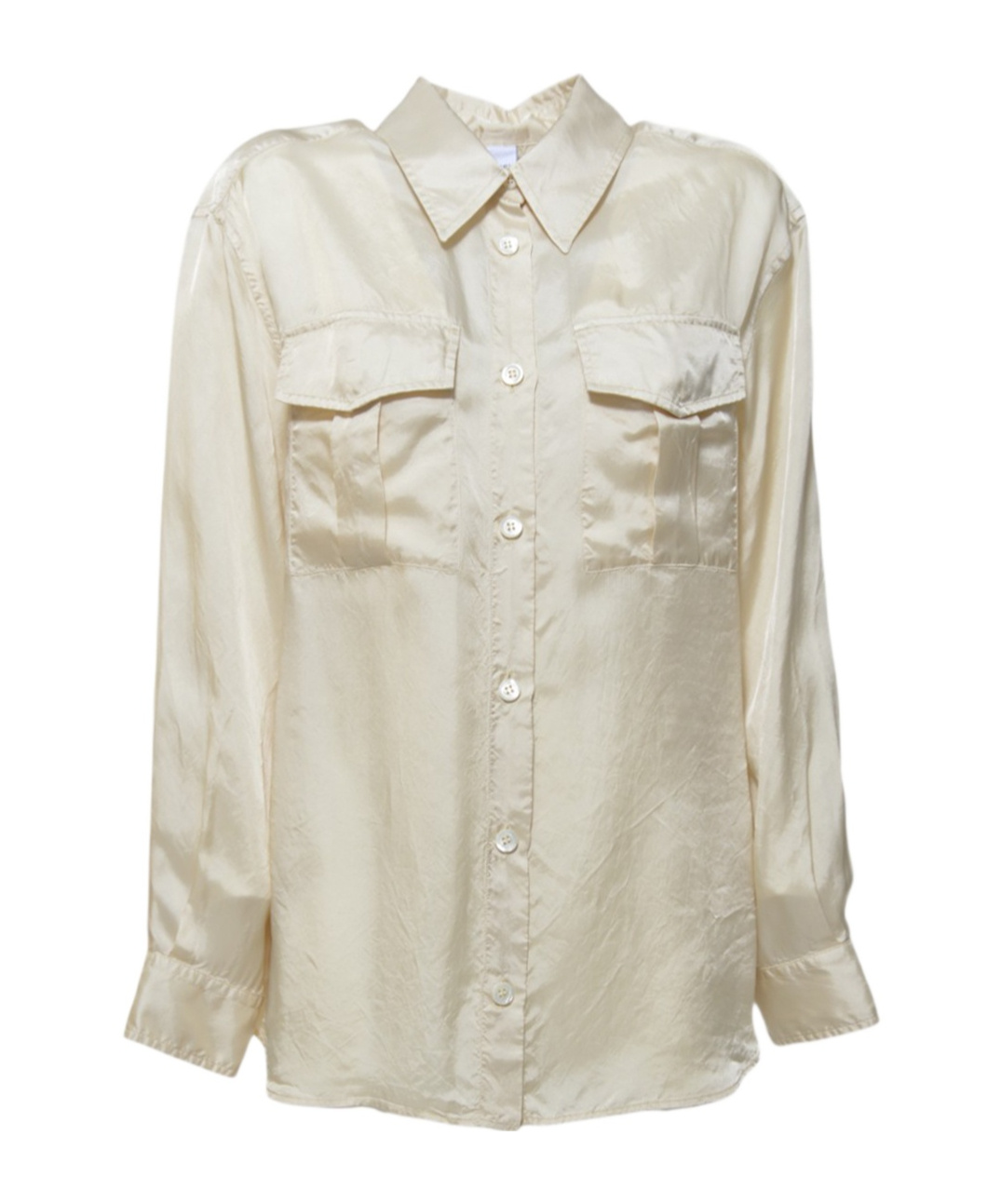 Aspesi Ecru Viscose Satin Blouse In Nude