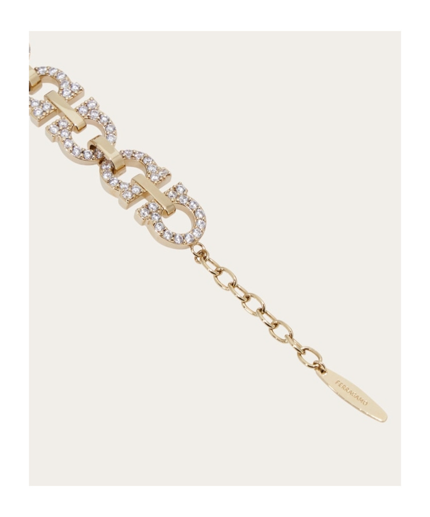 Ferragamo Crystal Embellished Gancini Bracelet