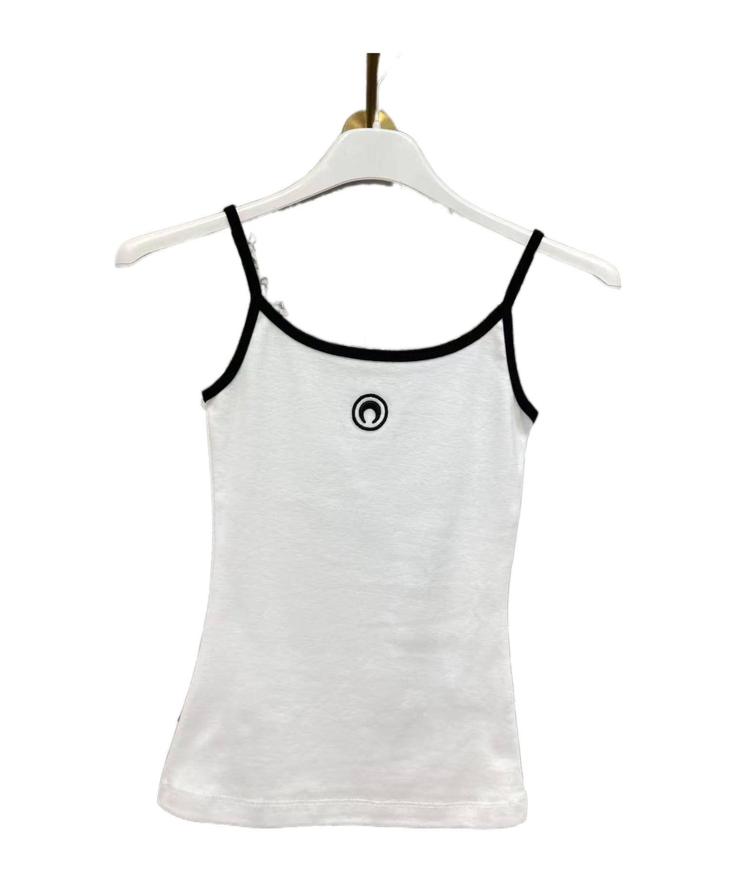 Marine Serre Moon Logo Ribbed Tank Top In White