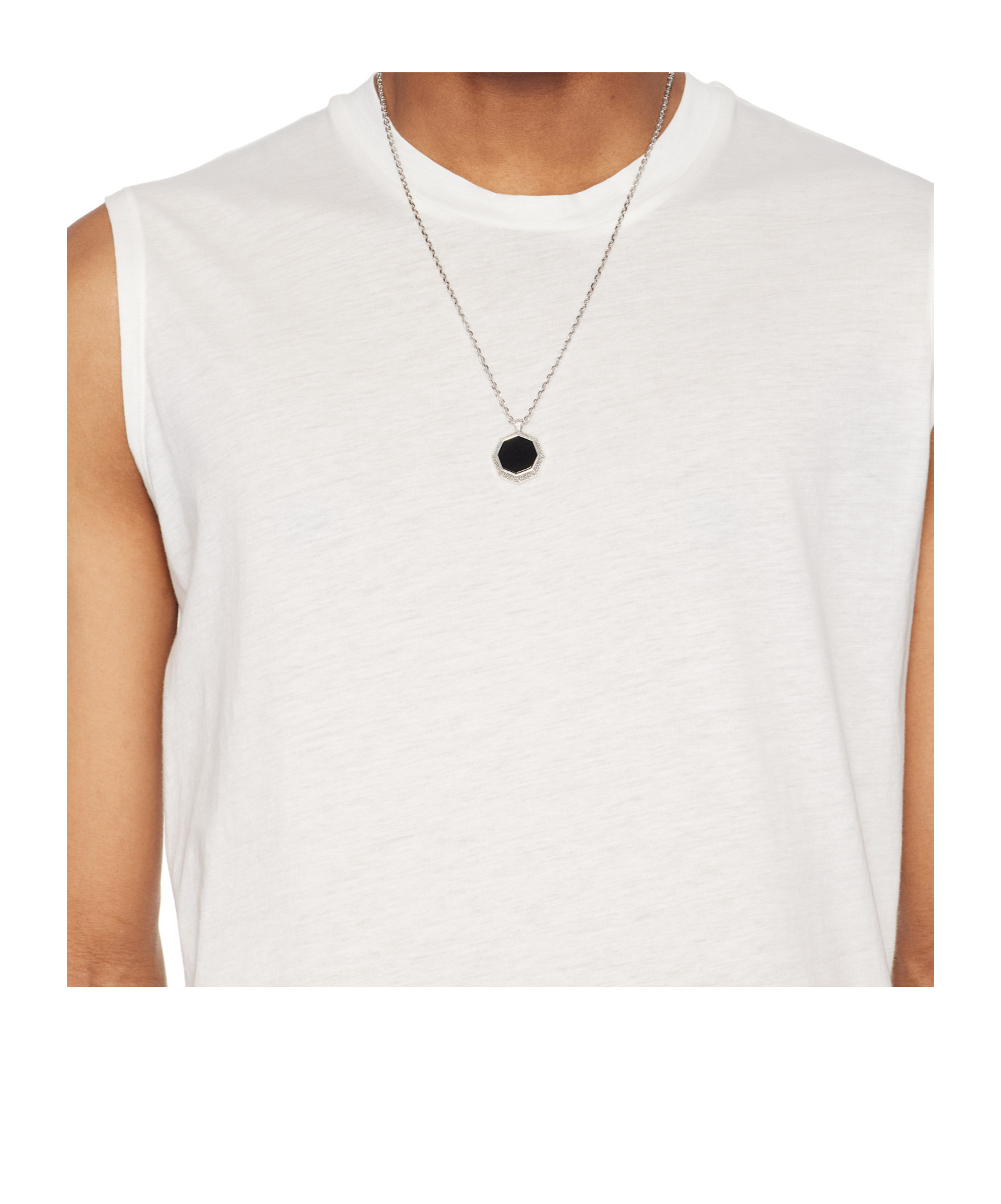 Emanuele Bicocchi Octagon Onyx Necklace In White