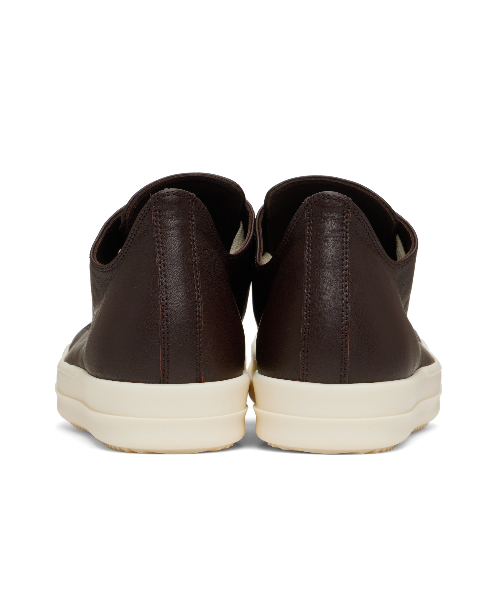 Rick Owens Brown Hollywood Low Sneaks Sneakers In Black