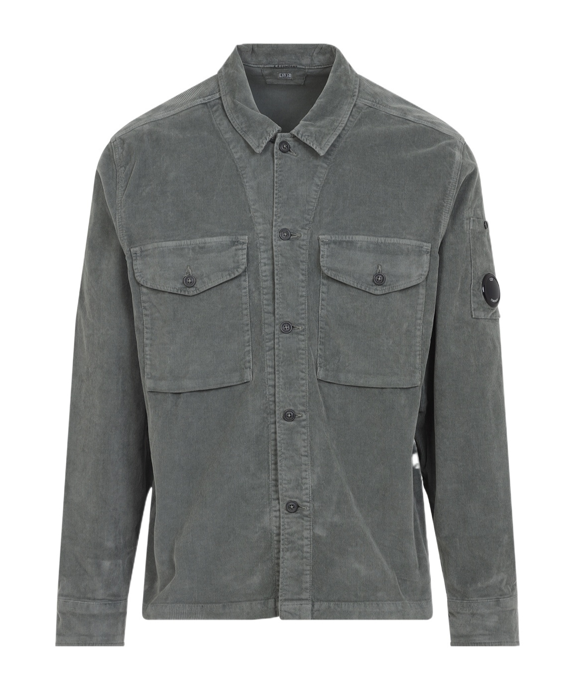C.p. Company Corduroy Overshirt With Long Sleeves And Pockets In Gray