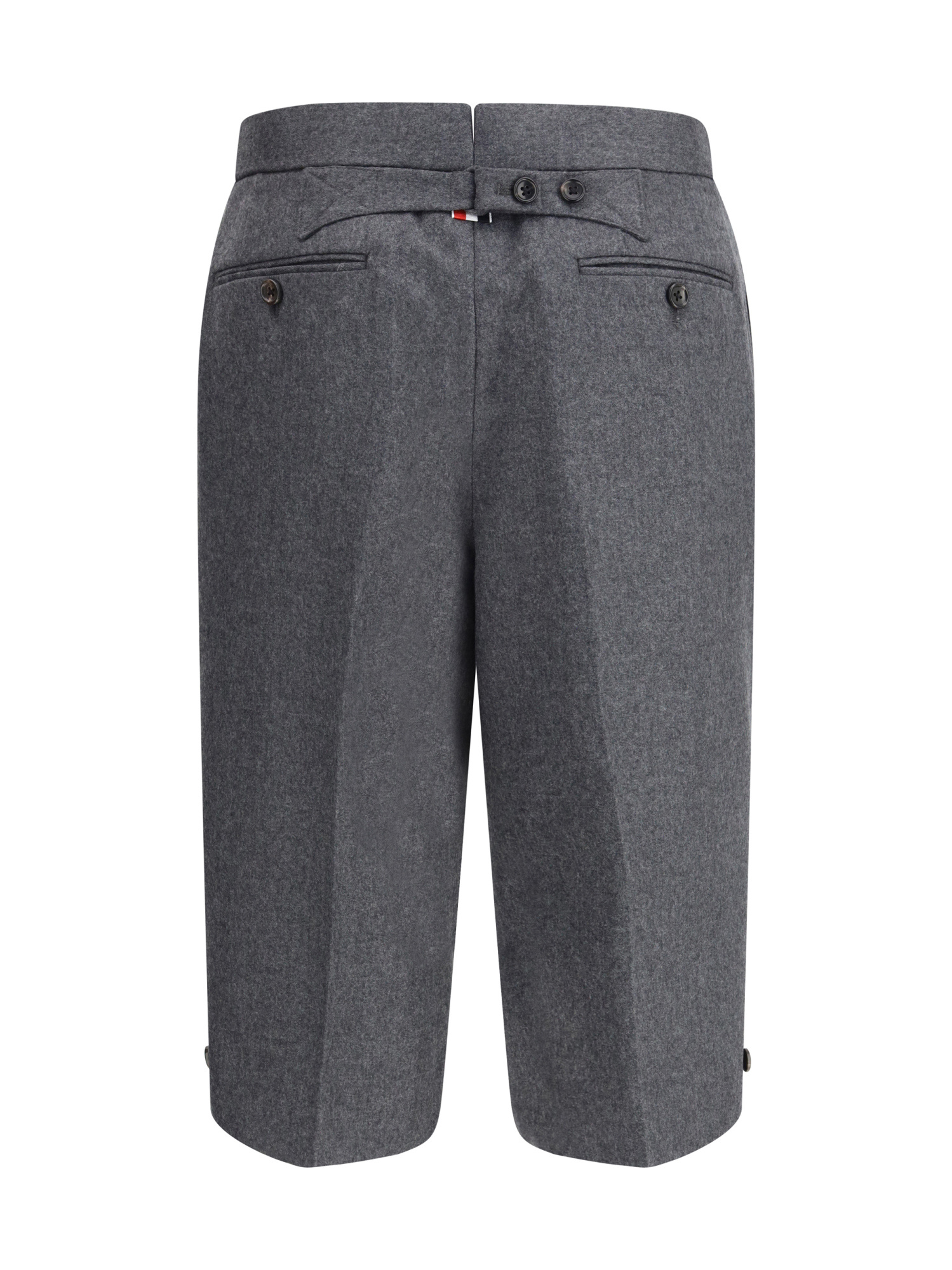 Thom Browne Solid Wool Flannel Bermuda Shorts In Gray