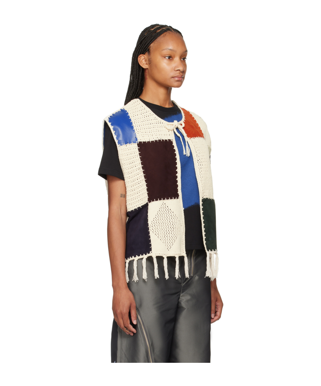 Ader Error Round-neck Splicing Vest In Multicolor
