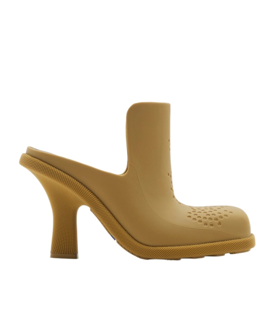 Burberry Highland Perforated Detailed Mules In Brown