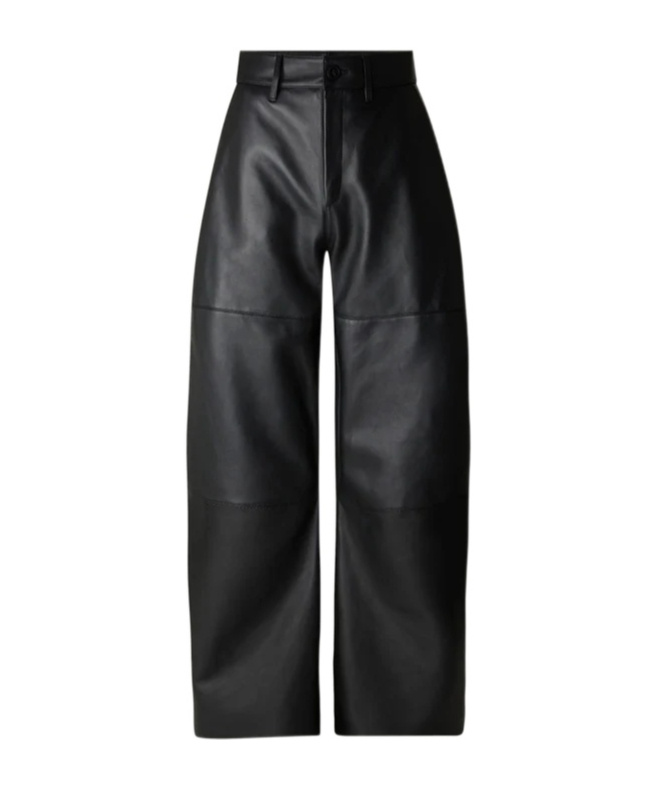 Soeur Panelled-leather Balloon Trousers In Black