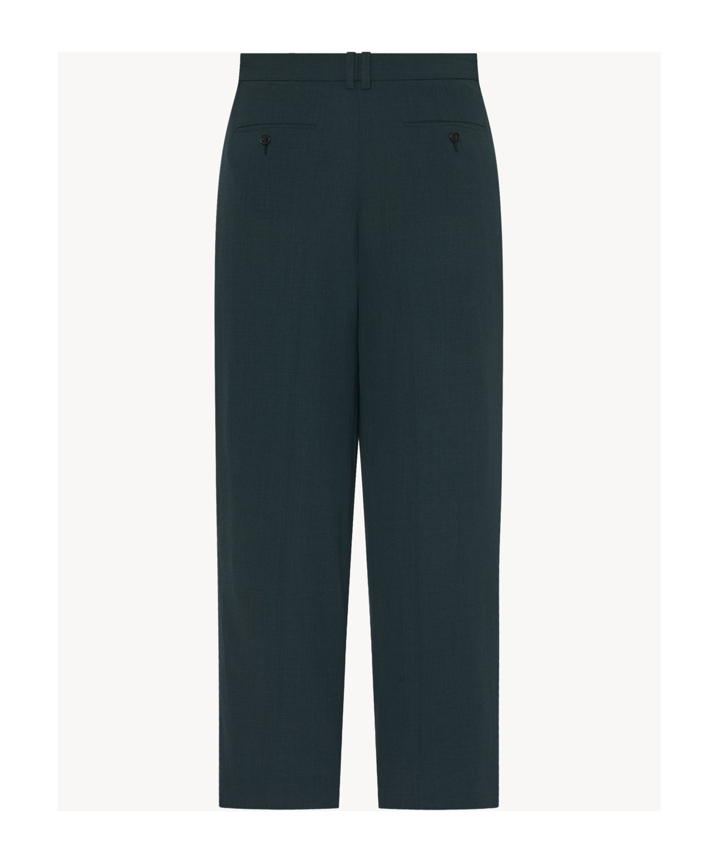 The Row Pantalone Silas Dalla Gamba Ampia Verde Bottiglia In Lana E Viscosa Uomo In Green